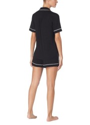 DKNY Black Signature Shorty Notch Collar Pyjama Set