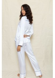 Fable and Eve Hampstead White Solid L / SLV Pj Set