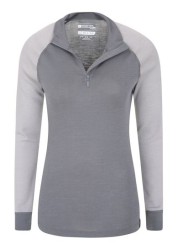 Mountain Warehouse Merino بلوزة حرارية للسيدات برقبة بسحاب