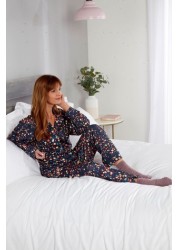 HotSquash Premium Blue Floral Jersey Pyjama Set