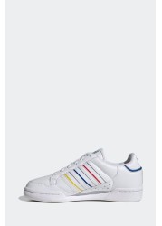 حذاء رياضي أبيض للأولاد من adidas Originals Continental 80 Stripes