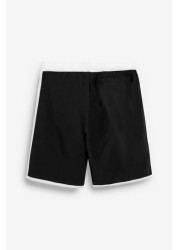 adidas Black/White 3 Stripe Swim Shorts