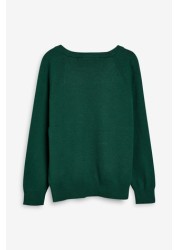 Knitted V-Neck School Jumper (3-18yrs)