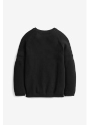 Textured Crew Jumper (3-16yrs) Without Stag
