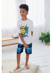 2 Pack Check Short Pyjamas (3-16yrs)