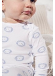 The White Company White Lion Print Sleepsuit