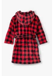 Hatley Kids Red Buffalo Plaid Fleece Christmas Robe