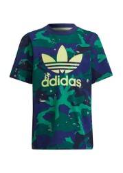 طقم شورت وتي شيرت مطبوع بالكامل للأطفال الصغار من adidas Originals