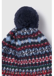 Trotters London Blue Baby Fairisle Hat