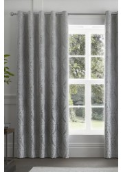 Curtina Chateau Textured Chenille Damask Lined Eyelet Curtains