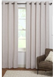 Fine Bouclé Eyelet Lined Curtains