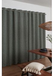 Fine Bouclé Eyelet Lined Curtains