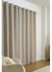 Fine Bouclé Eyelet Lined Curtains