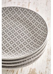 Geo Embossed Set of 4 Side Plates