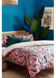 furn. Kitta Geometric Cats Reversible Duvet Cover and Pillowcase Set