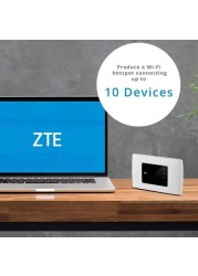 ZTE MF920U ، CAT4 / 4G LTE Mobile Wi-Fi ، نقطة اتصال محمولة منخفضة التكلفة غير مقفلة ، توصيل ما يصل إلى 10 أجهزة ، بطارية 2000 مللي أمبير ، مع بطاقة SIM مجانية SMARTY- أبيض