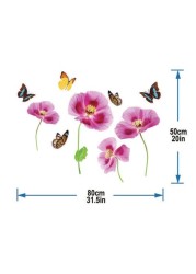 Stick Art Wall Sticker - Butterflies and Violet Lily - Medium - 50 x 70 cm - Sta -160