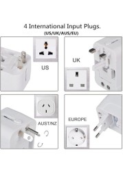 ZGCD Dual USB Charging Ports International Connector Adapter, White