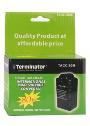 Terminator Brand Voltage Converter Ac/Ac 80W With 2RP Plug