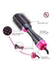 2-in-1 Hair Dryer And Volumizing Brush Black/Pink