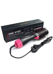 Ayoung Hot Air Brush One Step Drying and Styling, 3 in 1 Negative Ion Electric Hair Dryer, Curler and Straightener in One (Black Red)