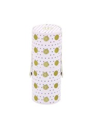 11 piece set of make-up brush, white cylinder with gold dots