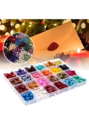 Alyssa 600 Pieces Sealing Wax Beads Set, 2 Pieces Tea Candles Wax Melting Spoon for Sealing Wax Beads (24 Colors)