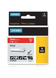 Dymo vinyl tape 24 mm white and red color