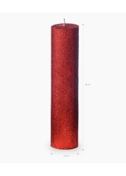 Red Glitter pillar candle