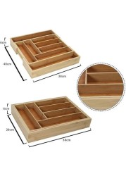 ALISSA Bamboo Cutlery Tray for Drawer Spoon Storage Drawe Spoon Tray Utensil Organizer For Kitchen Drawers