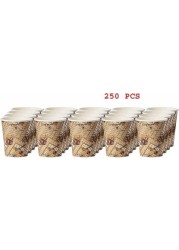 250 Pieces (5 Sets) Paper Tea Cups 6.5 oz Teacups & Coffee Cups & Coffee Mugs