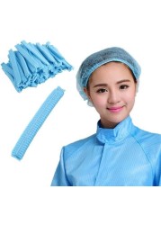 100pcs blue hair net caps set - headpiece - bouffant caps