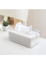 Falcon Clear Acrylic Facial Tissue Box Cover Rectangular Tissue Holder Car Office Home Clear Tissue Holder