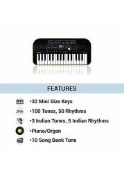 Casio SA-46 Mini 32 Music Keyboard (Black/Green)