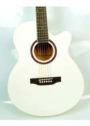 40 inch acoustic guitar with bag and strap (40 inch acoustic guitar, glossy white)