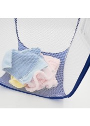 2-Piece Foldable Mesh Clothes Washing Laundry Basket Blue 36*36*58
