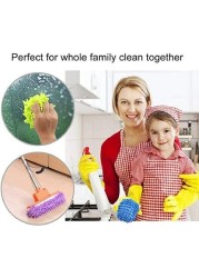 Aiwanto 5 أزواج من أحذية Duster Mop القابلة لإعادة الاستخدام ستوكات منظف الأرضيات مجموعة ممسحة نعال وغطاء أحذية من الألياف الدقيقة ونعال ممسحة للأتربة لتنظيف أرضية الحمام والمكتب والمطبخ بألوان عشوائية