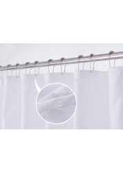 PEVA Shower Curtain Liner Solid White, Hotel Quality, Machine Washable, 180 x 180 cm, for Bathroom