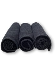 Lash Premium Spa Bath Towels, Gym, Pool Towels, 3 Pieces Cotton 70 x 140 cm, Black