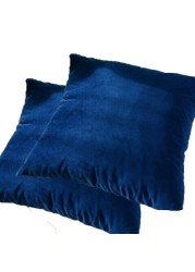 Pack Of 2 Throw Pillow Cover With Soft Handfeel High Quality Velvet Material Navy Blue