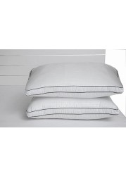 Maestro 1 Pc Microfiber 85 GSM 1 cm Stripe Pillow Double Piping - 50x90cm,1600grms