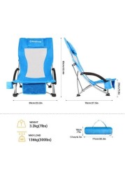 King camp-Portable Low Sling Beach Camping Concert Folding Chair High Mesh Back