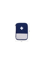 1PC.- First Aid Kit Mini Survival Emergency Bag Multi-Layer Pouch Outdoor Sport Travel Medical Storage Holder, Med.-Blue.