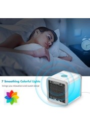 Aiwanto 3 in 1 Mini Air Cooler Air Cooler Humidifier Portable Fan مكيف الهواء مع 7 أضواء ملونة