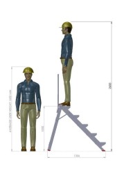 Penguin - built-in ladder, step 5, 1.0 m - platform height