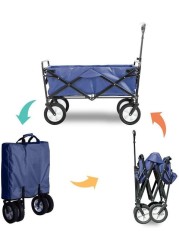 Portable Folding Garden Baby Stroller Outdoor Carriage Trolley 80kg Max Outdoor/Festival/Camping Blue