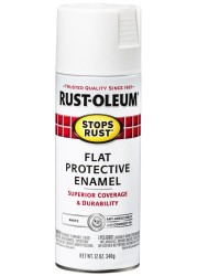 rustolium stupes flat white rust 12 oz. spray