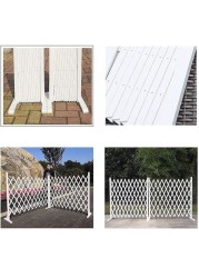 LINGWEI Expandable Wooden Garden Fence Trellis Fence Pet Safety Gate Wicker Fence Privacy Fence Nursery Guardrail Outdoor Garden Grid 70cm White