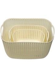 Aiwanto 3Pcs Storage Box Storage Basket Containers Kitchen Storage Boxes Bathroom Storage Containers Large Medium Small Storage Baskets