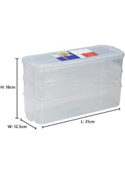 Aiwanto 4 Pack 3 Layer Storage Box Fridge Storage Containers Vegetables Egg Storage Box Bins Kitchen Cabinet Organizer